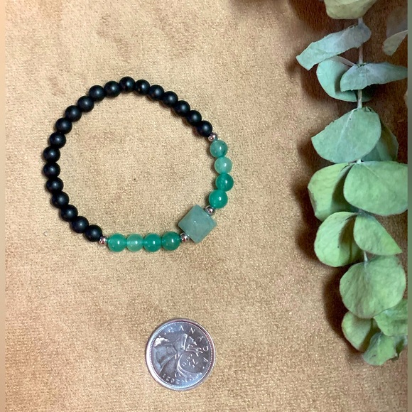 Jewelry - Green Aventurine and Obsidian Bracelet